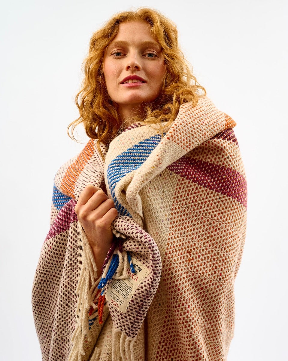 Vertical Stripe Dapple Heavy Donegal Throw