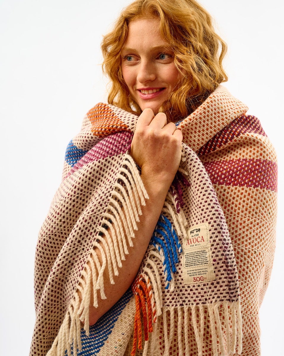 Vertical Stripe Dapple Heavy Donegal Throw