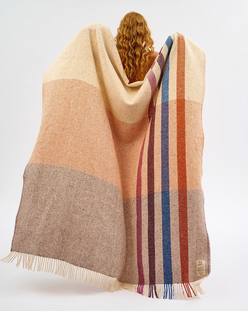 Vertical Stripe Dapple Heavy Donegal Throw