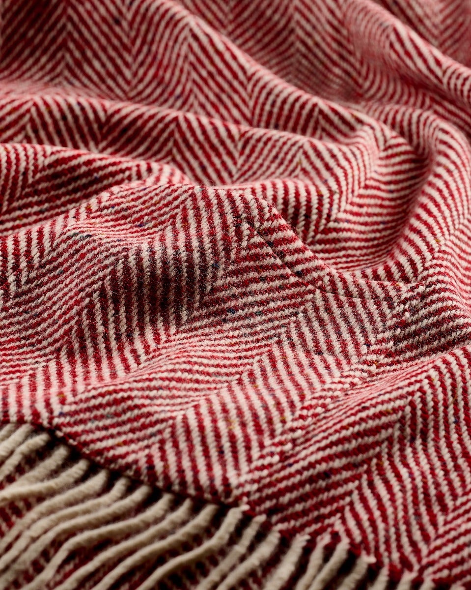 Red Heavy Donegal Wool Pocket Wrap