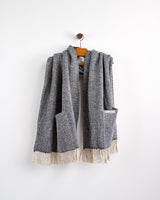 Navy Heavy Donegal Wool Pocket Wrap