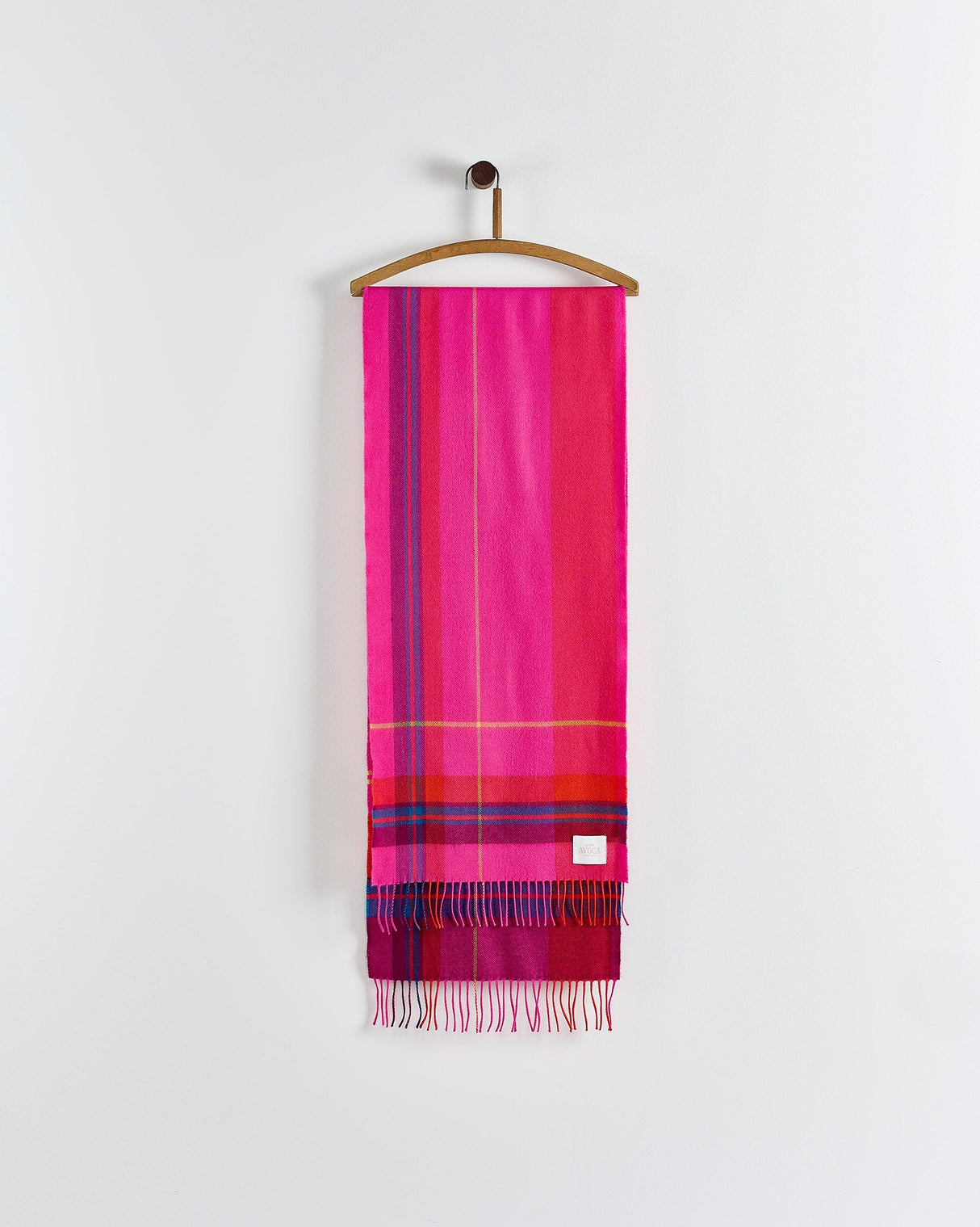 Hot-Pink-Check-Wide-Merino-Scarf