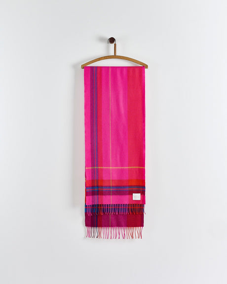 Hot-Pink-Check-Wide-Merino-Scarf