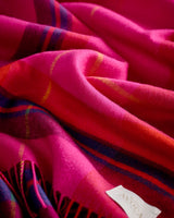 Hot Pink Check Wide Merino Scarf