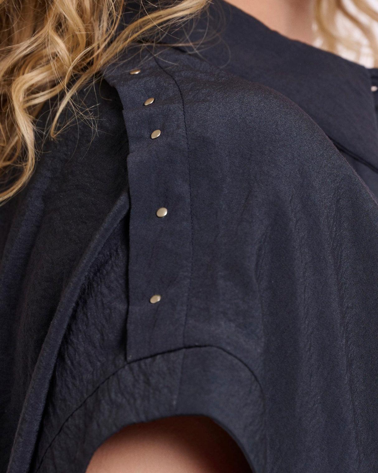 Dark Navy Imela Collar Top