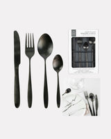 Black Stainless Steel Cutlery Set - 16 Piece