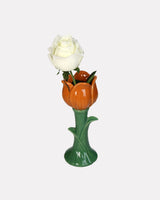 Orange Tulip Fine Earthenware Vase