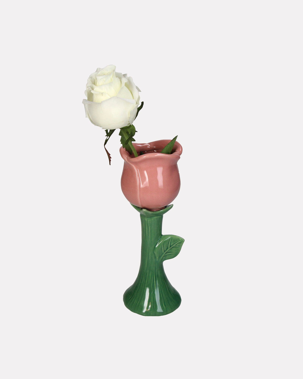 Pink Rose Fine Earthenware Vase