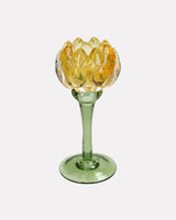 Yellow-Flower-Glass-Candle-Holder