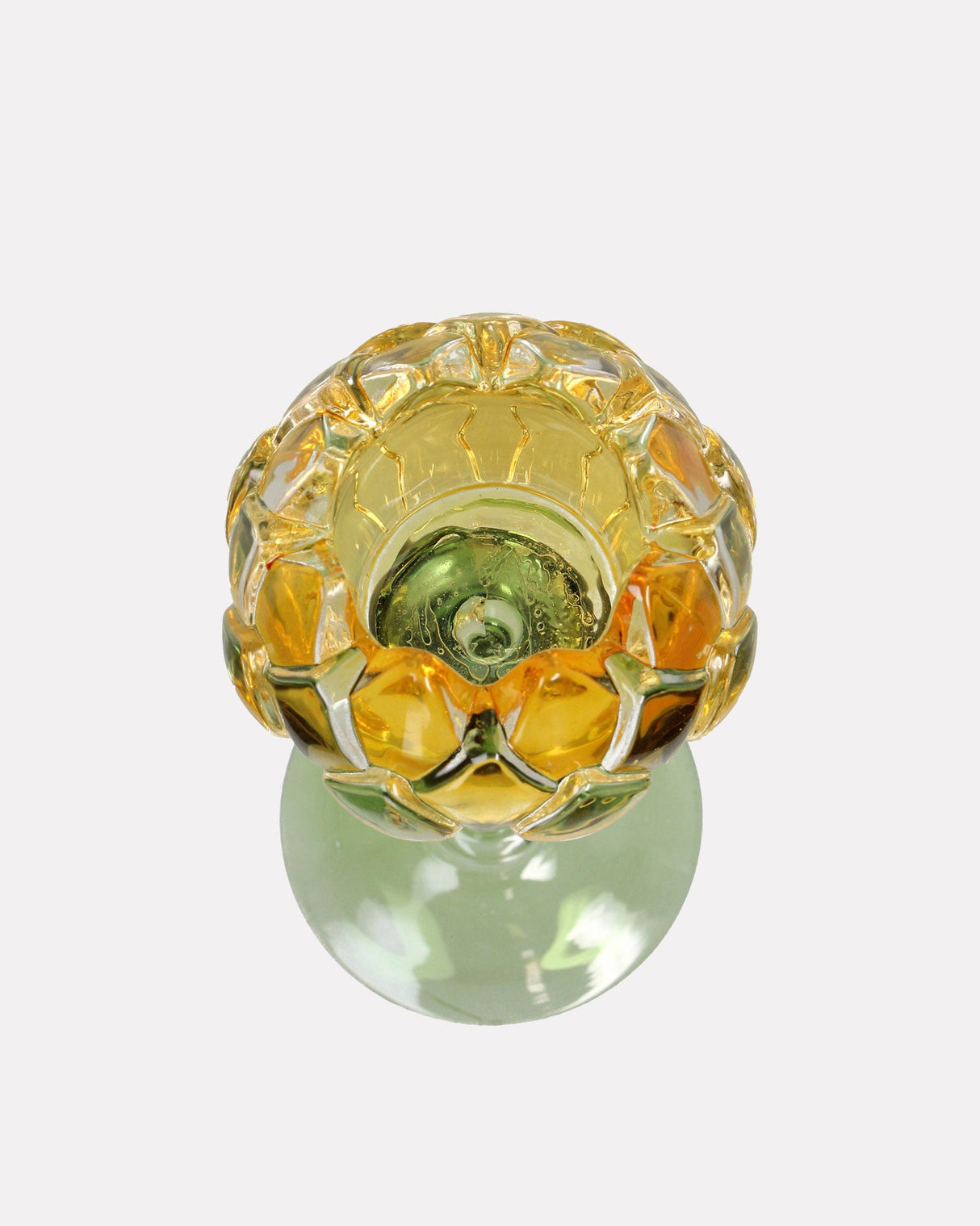 Yellow Flower Glass Candle Holder