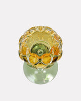 Yellow Flower Glass Candle Holder