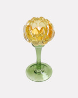 Yellow Flower Glass Candle Holder