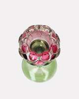 Pink Flower Tulip Glass Candle Holder