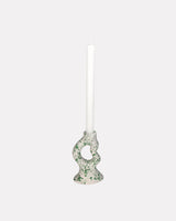 White & Green Organic Splatter Candle Holder
