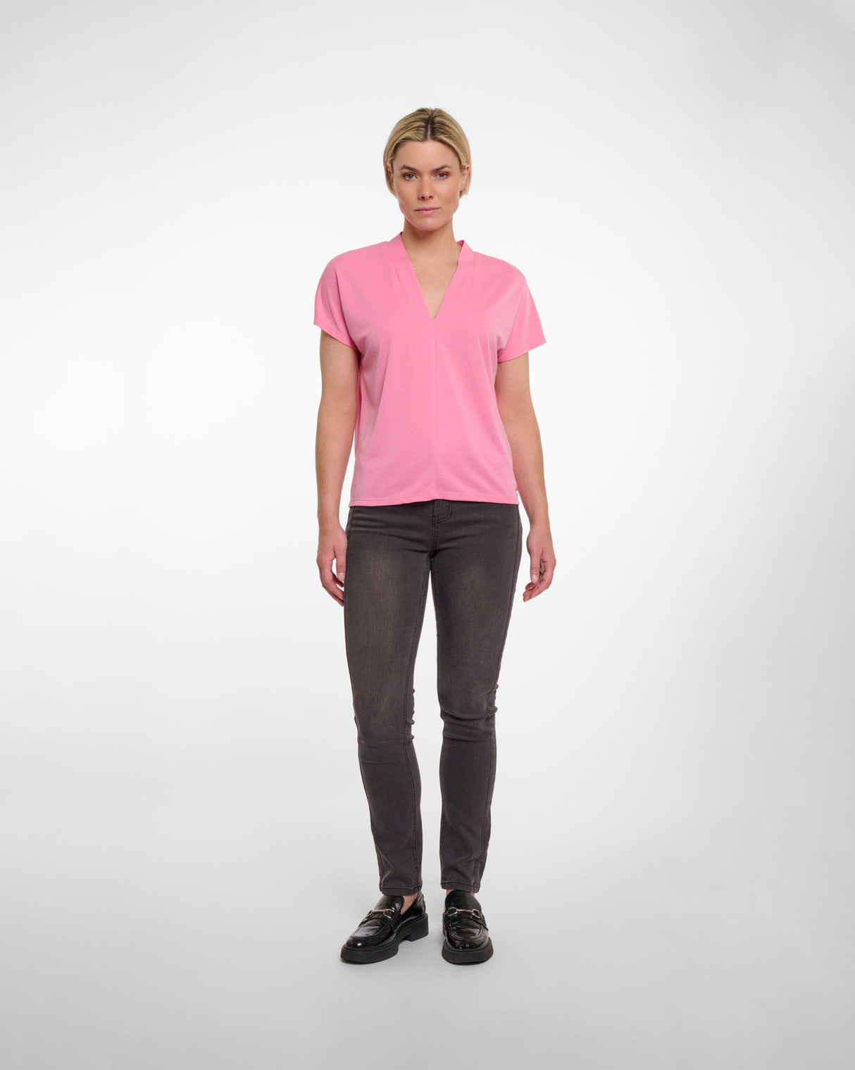 Bright Pink Kallie V-Neck Top