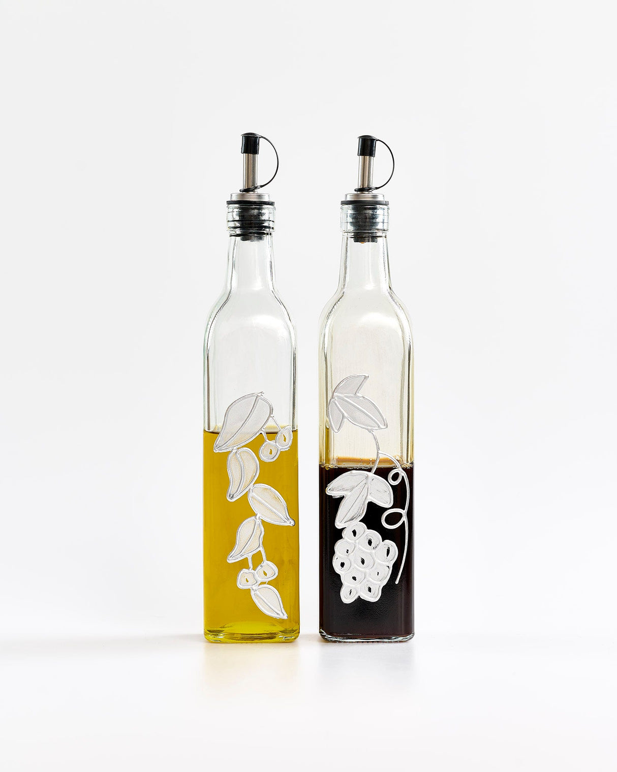 Glass Oil & Vinegar Bottles - Set of 2