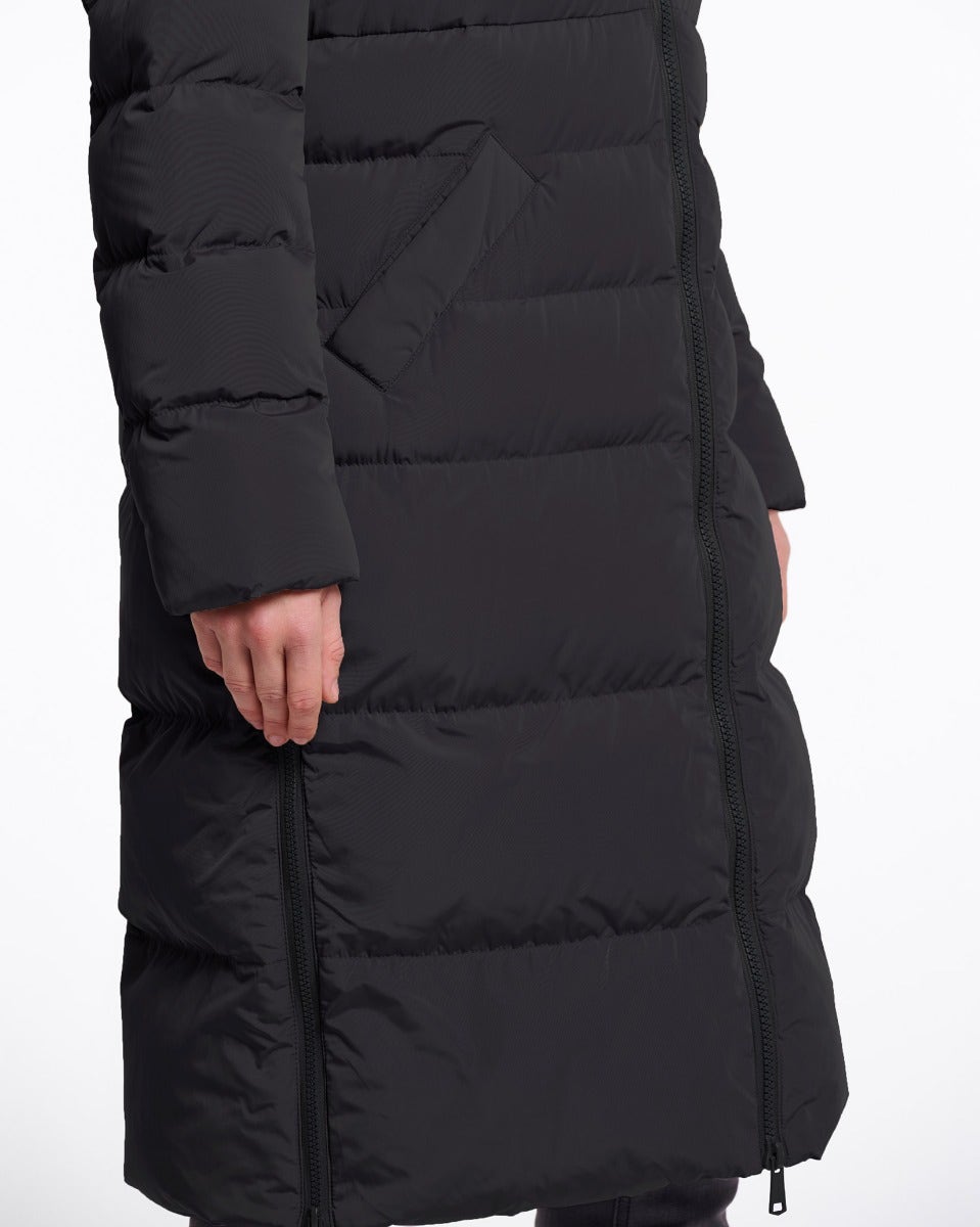 Black Keilafur Long Padded Coat
