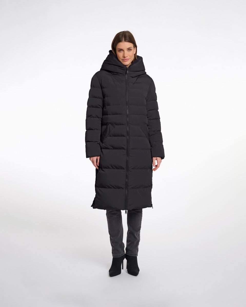 Black Keilafur Long Padded Coat