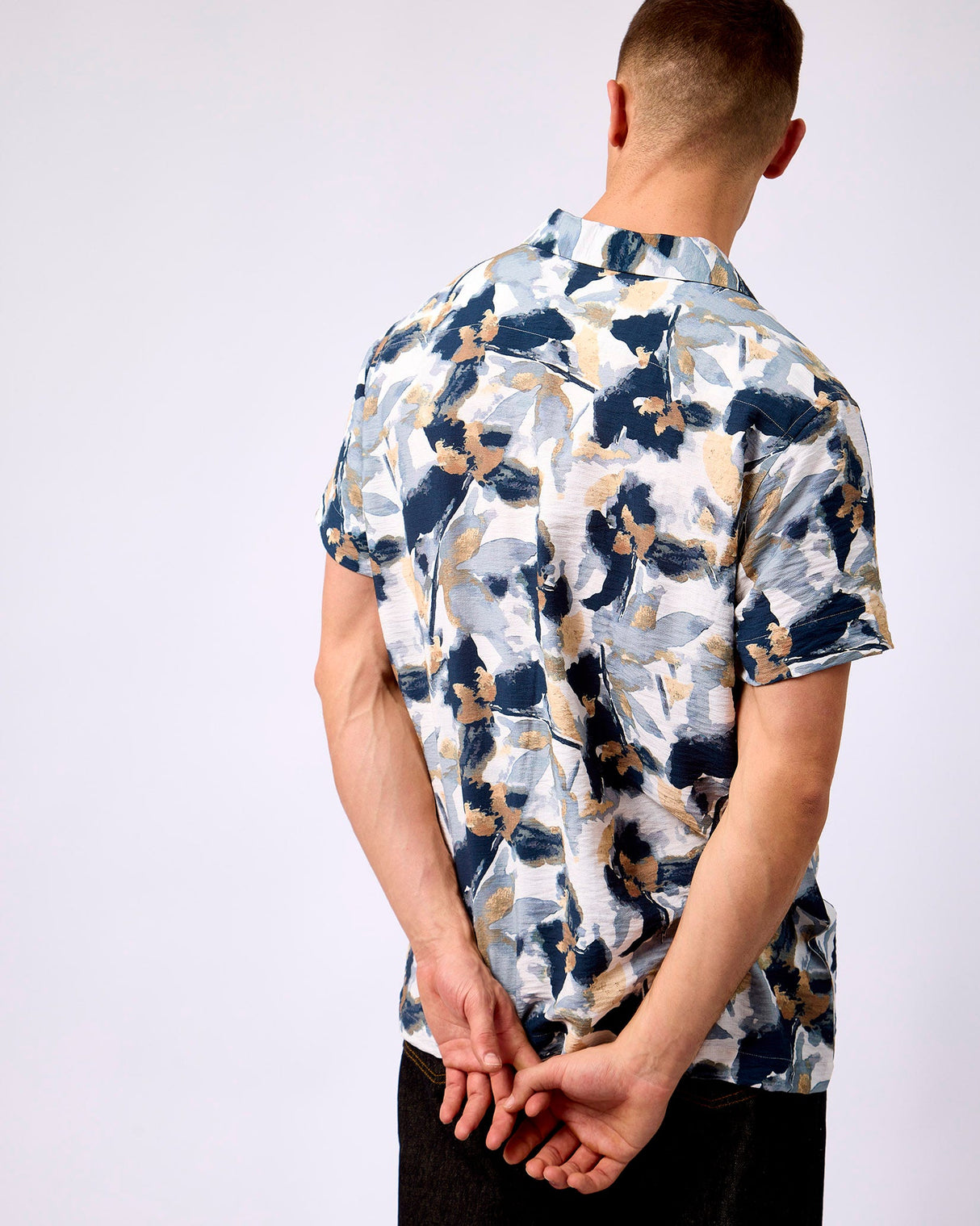 Rugby Tan Abstract Print Cunard Short Sleeve Shirt