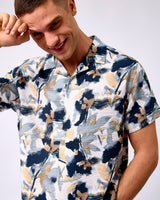 Rugby Tan Abstract Print Cunard Short Sleeve Shirt