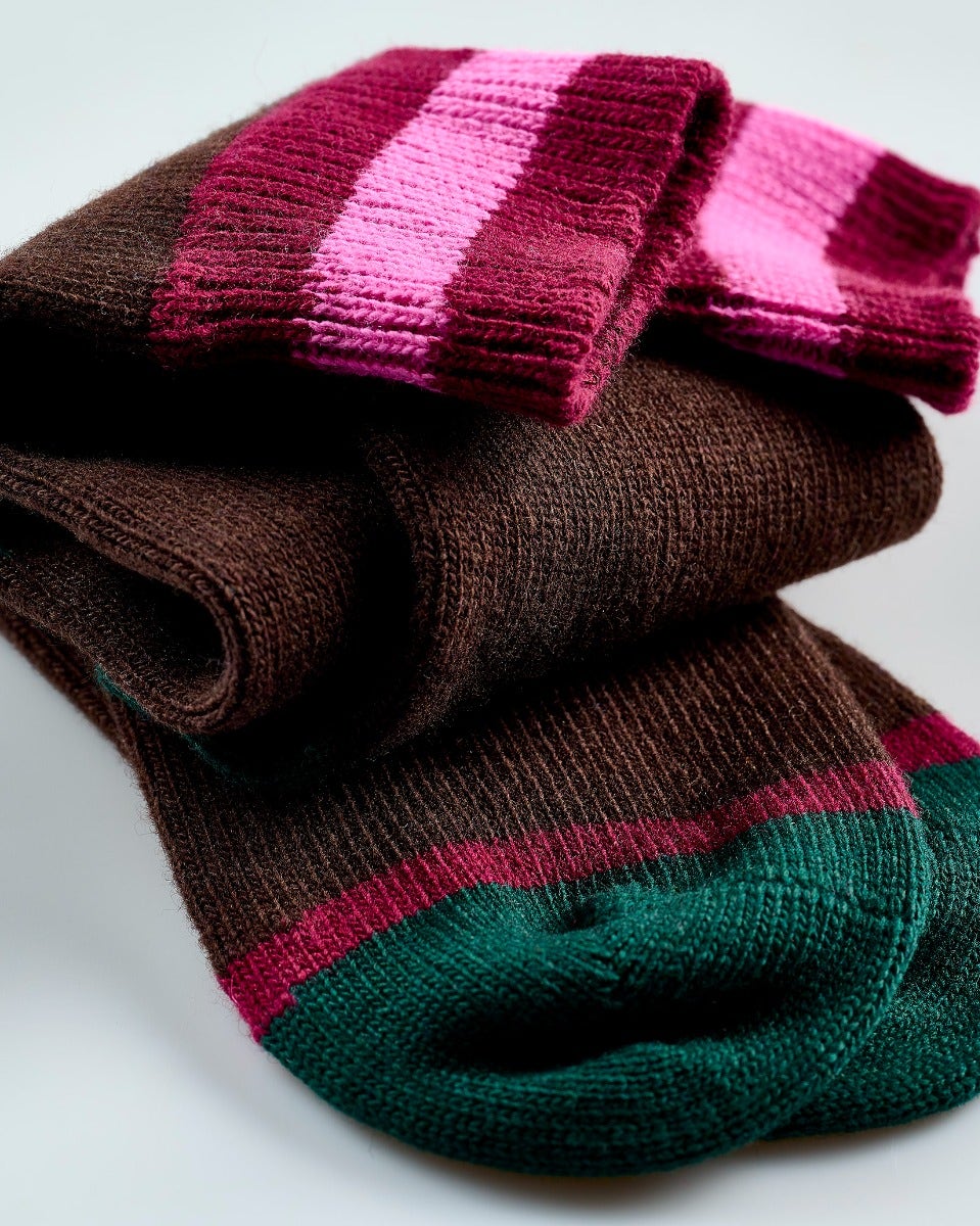 Brown Cashmere Blend Men's Socks