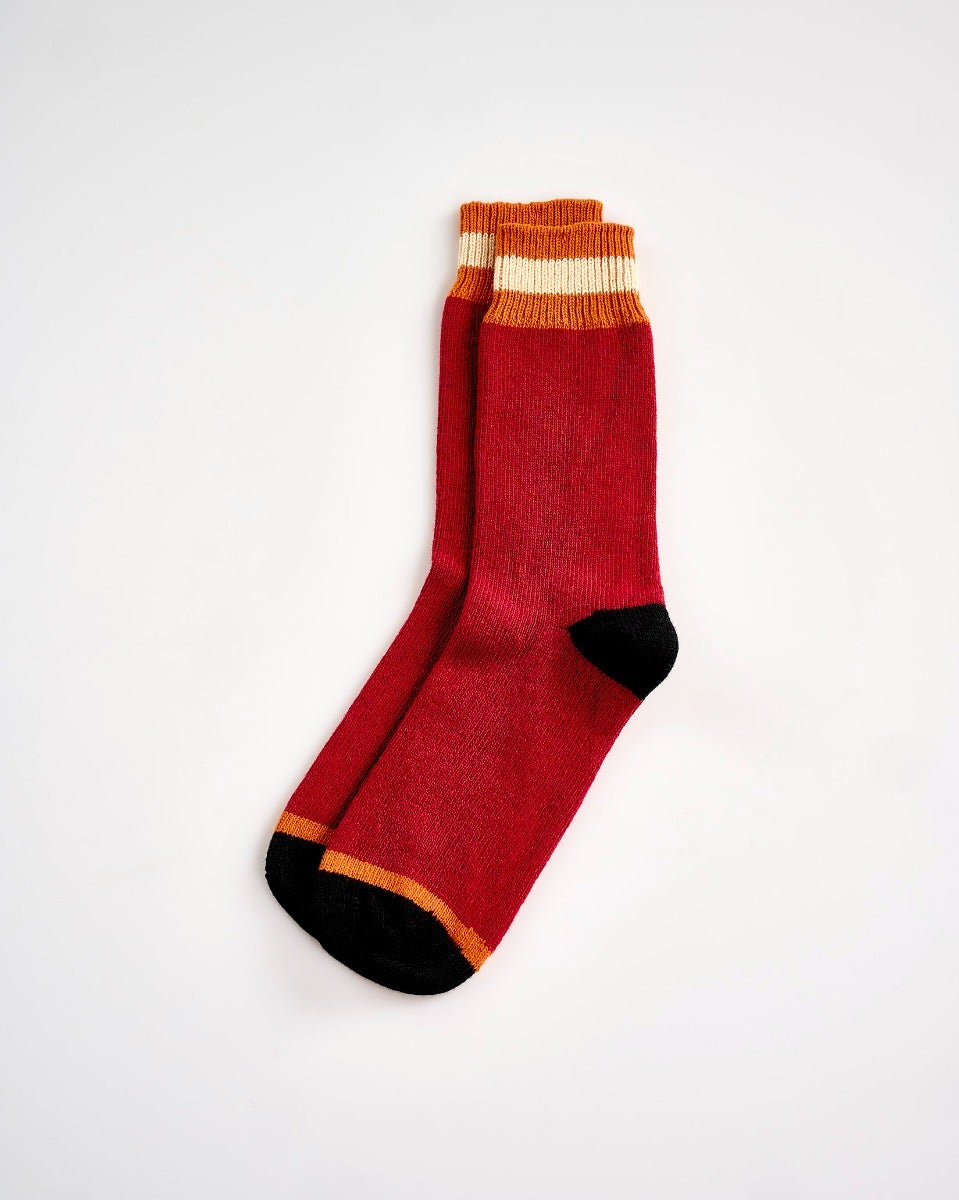 Red Cashmere Blend Men's Socks