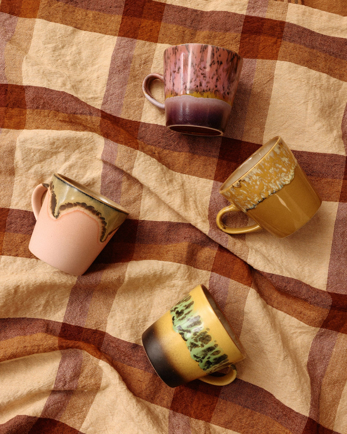 Radiant 70s Ceramics Americano Mugs - Set of 4