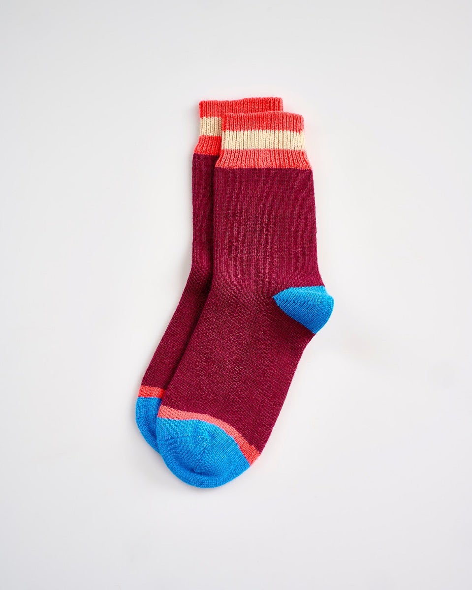 Burgundy Cashmere Blend Women's Socks