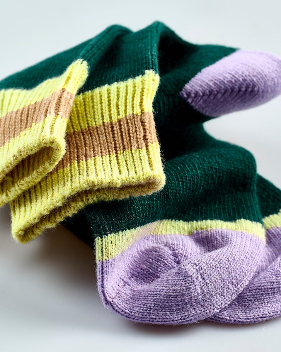 Dark Green Cashmere Blend Women's Socks