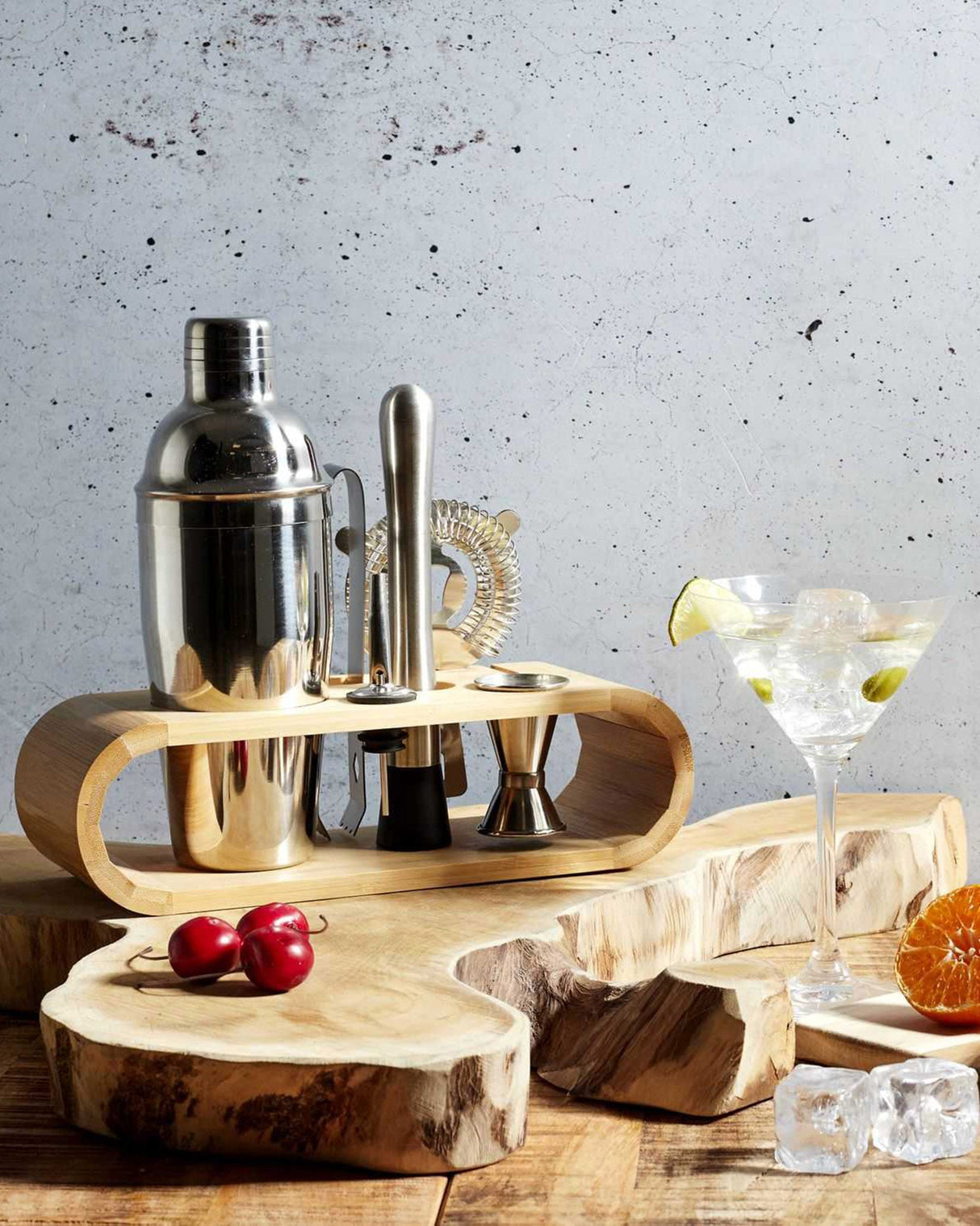 Stainless-Steel-Bamboo-Cocktail-Set