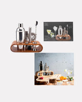 Stainless Steel & Bamboo Cocktail Set