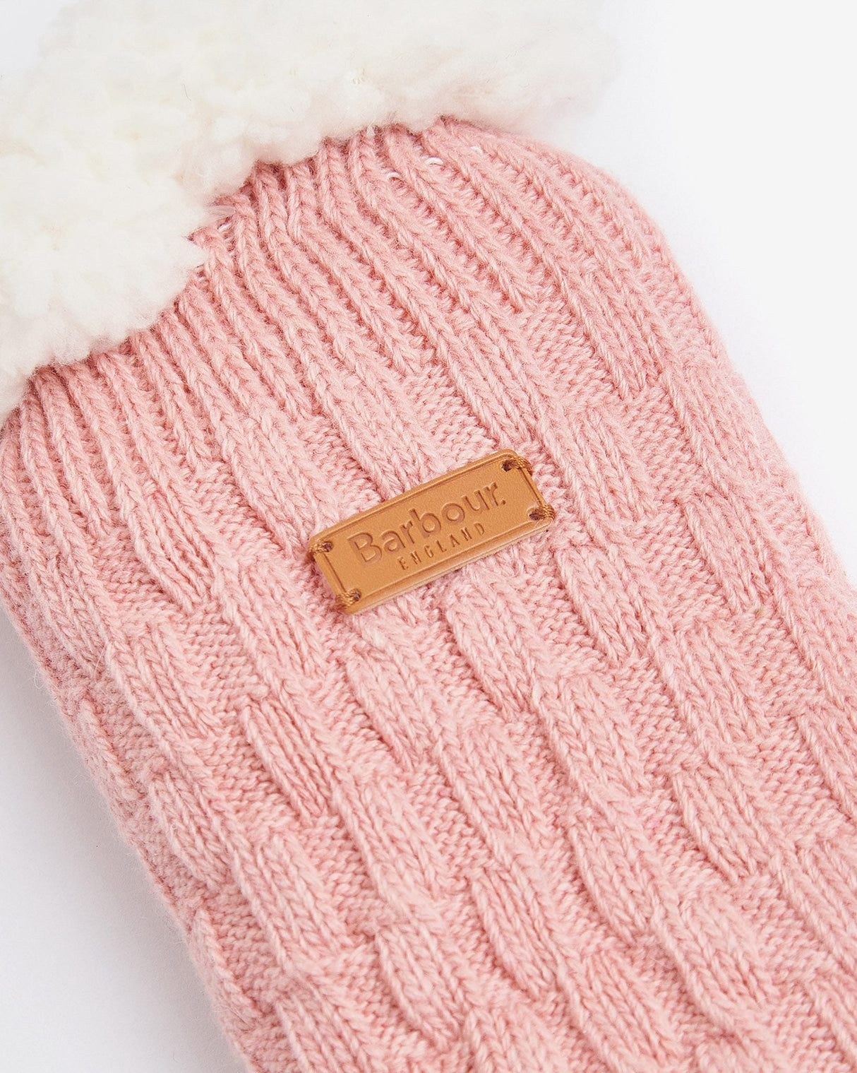 Dusty Pink Cable Knit Lounge Socks