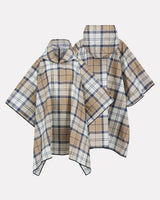 Hessian & Navy Tartan Portree Hooded Poncho