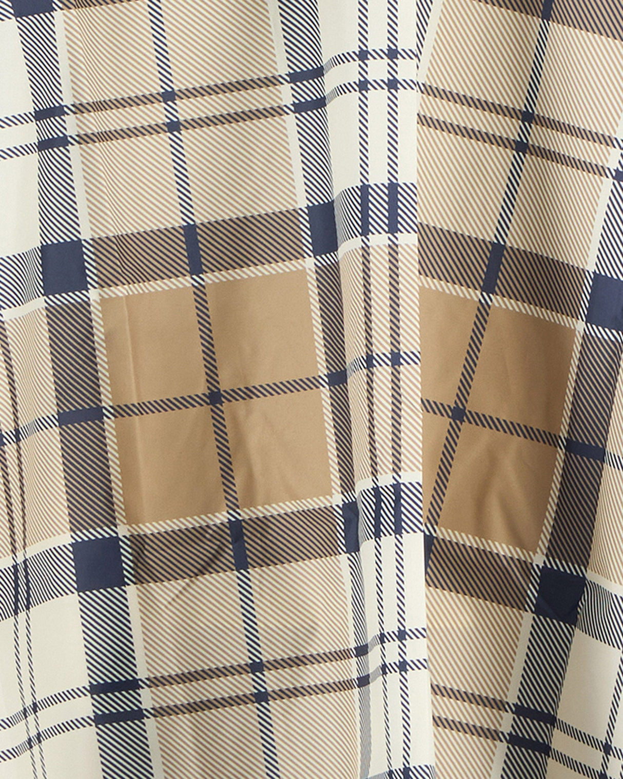 Hessian & Navy Tartan Portree Hooded Poncho