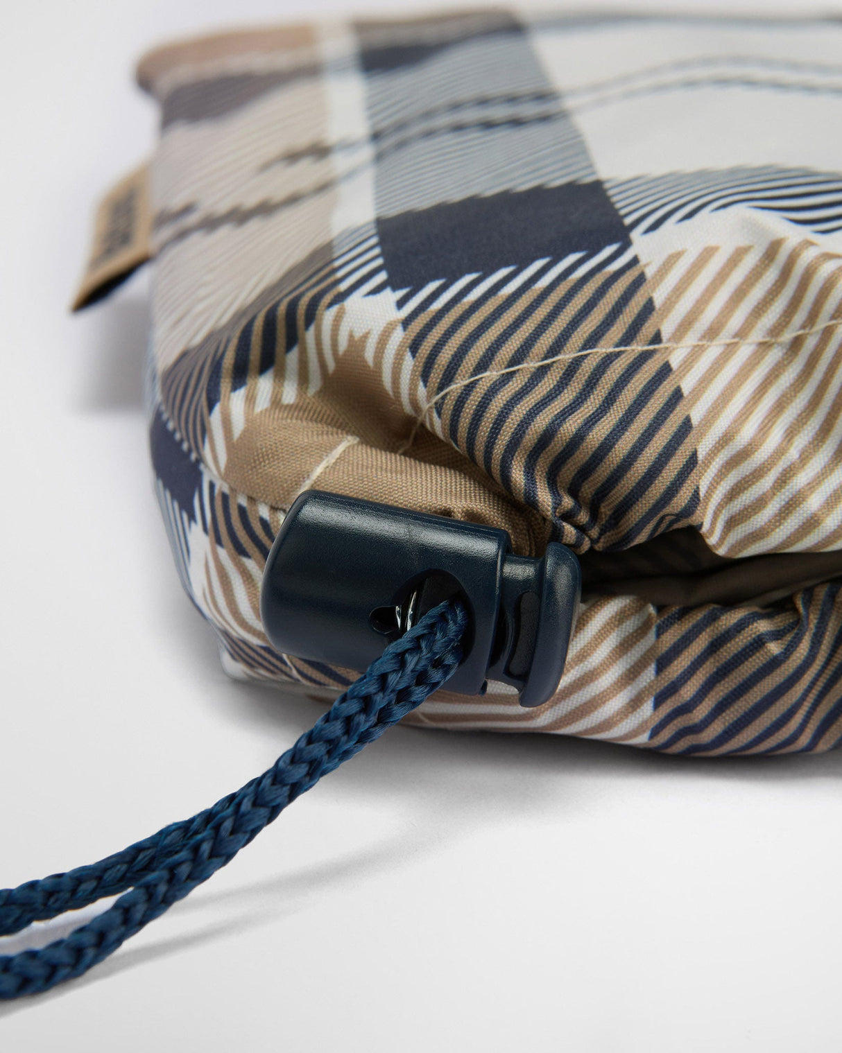 Hessian & Navy Tartan Portree Hooded Poncho