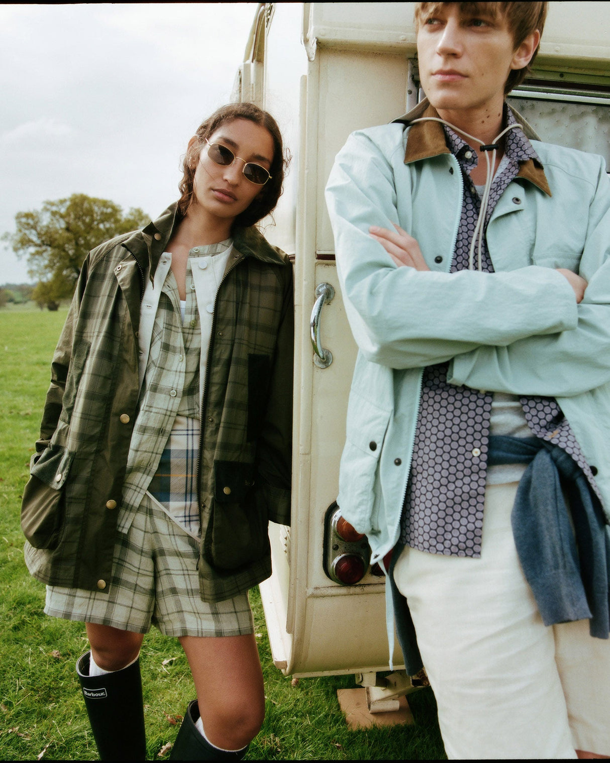 Dusky Green Tartan Beadnell Jacket