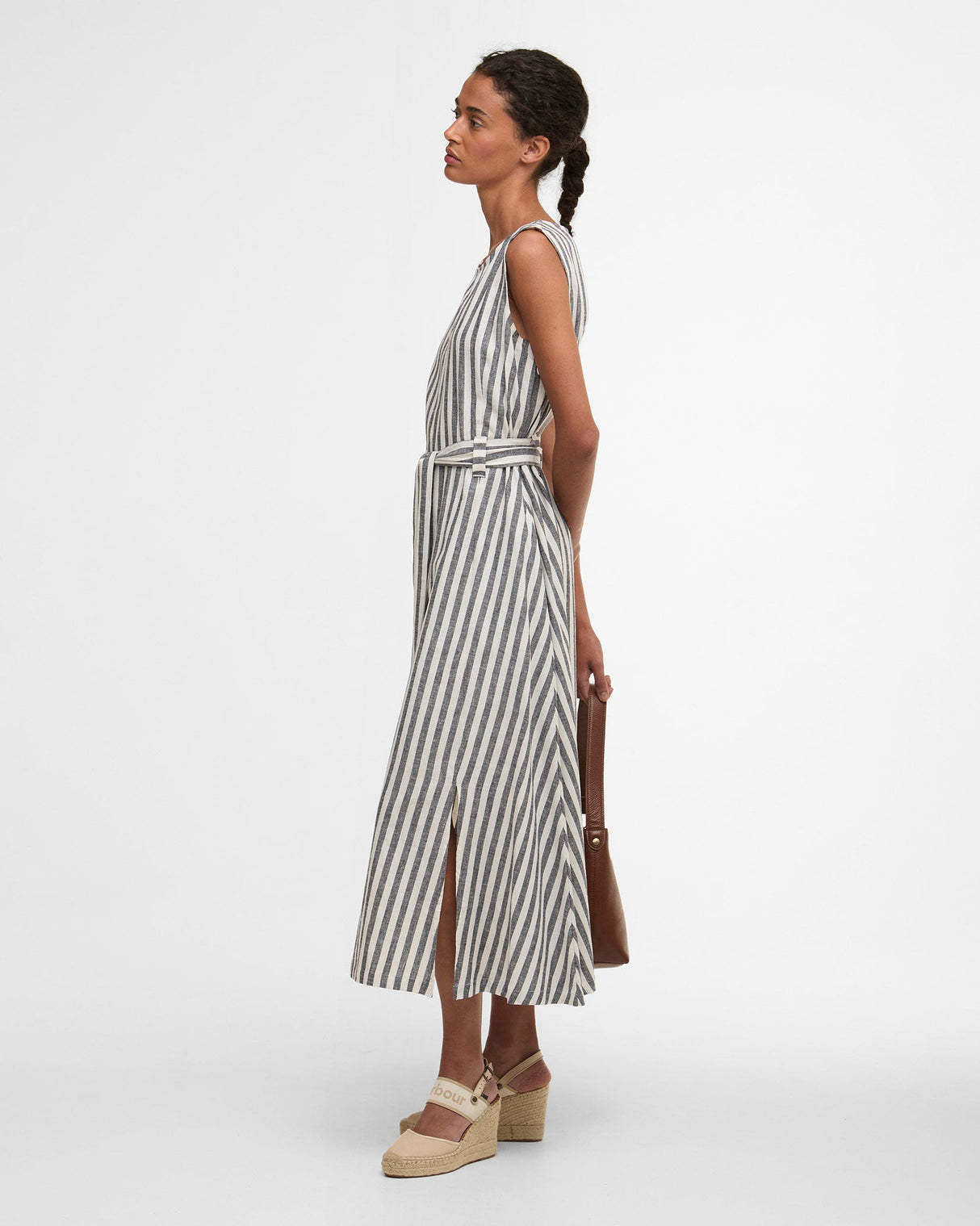 Dark-Navy-Stripe-Inez-Midi-Dress