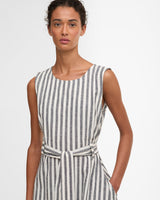 Dark Navy Stripe Inez Midi Dress