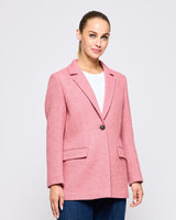 Dusty Pink Leaf Donegal Wool Jacket