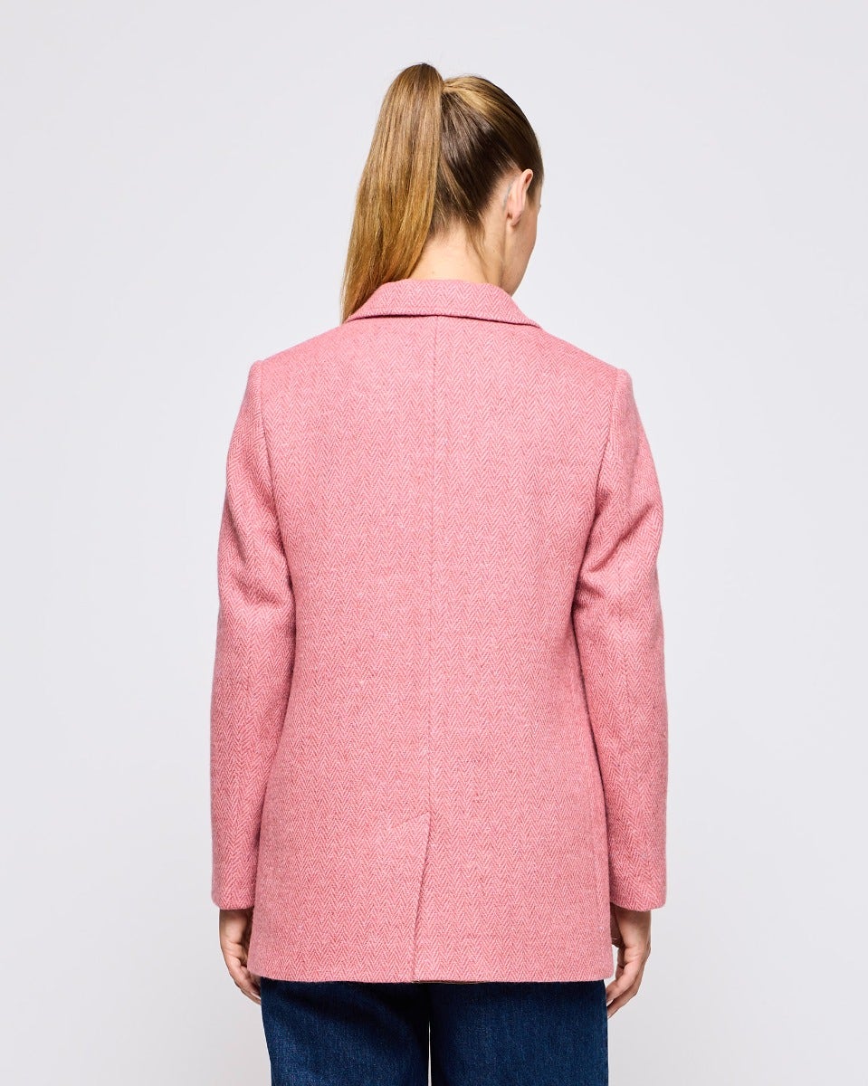 Dusty Pink Leaf Donegal Wool Jacket