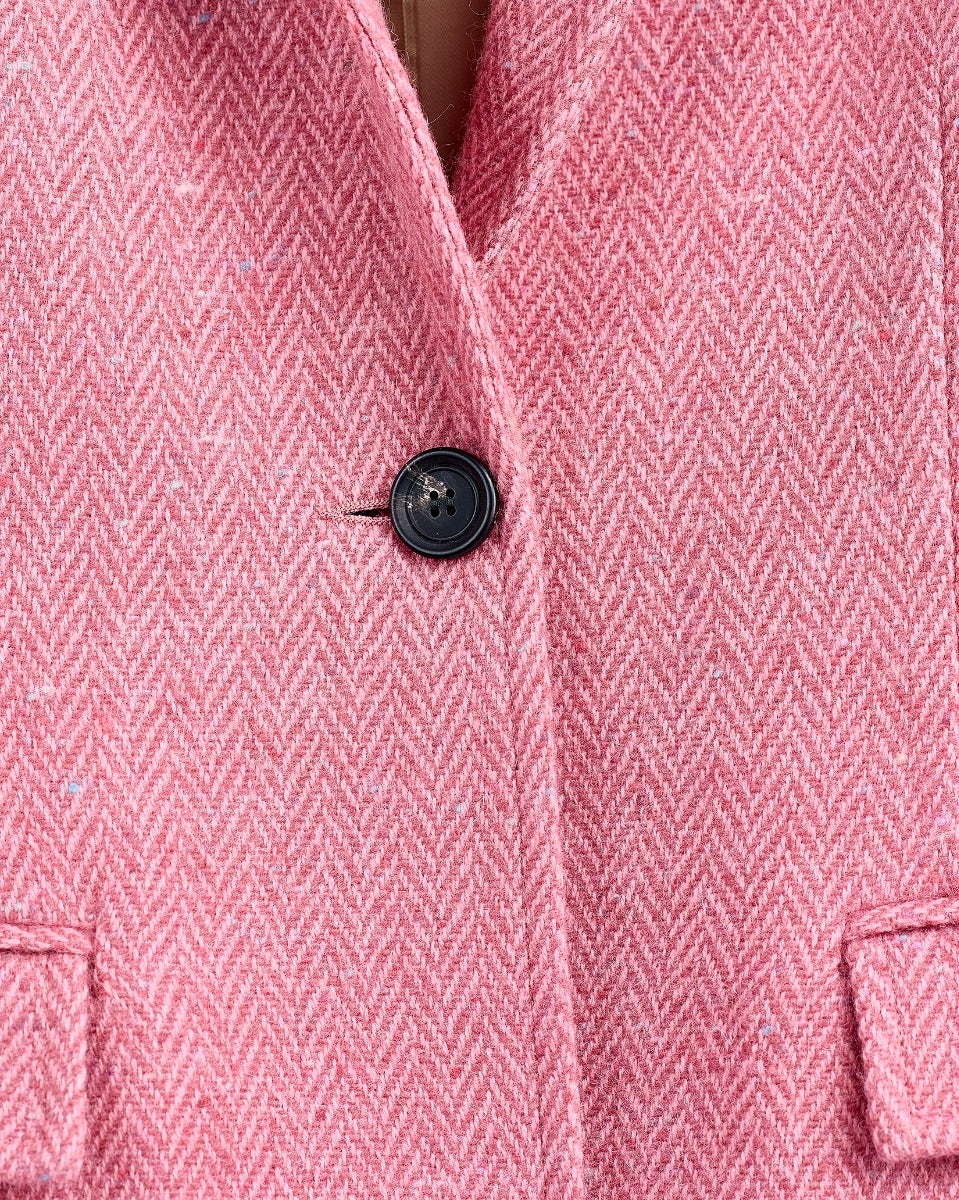 Dusty Pink Leaf Donegal Wool Jacket