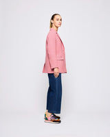 Dusty Pink Leaf Donegal Wool Jacket