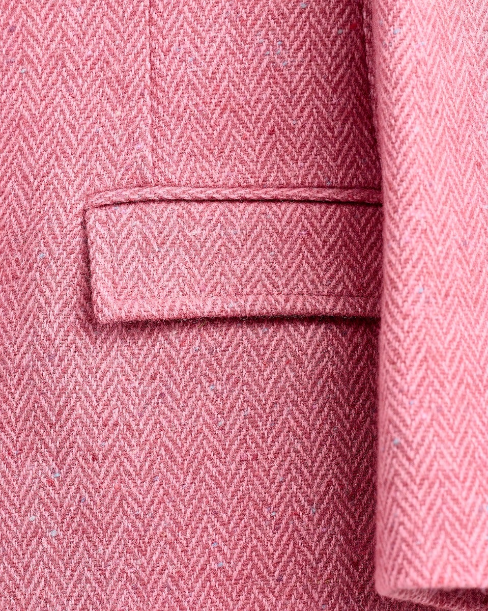 Dusty Pink Leaf Donegal Wool Jacket