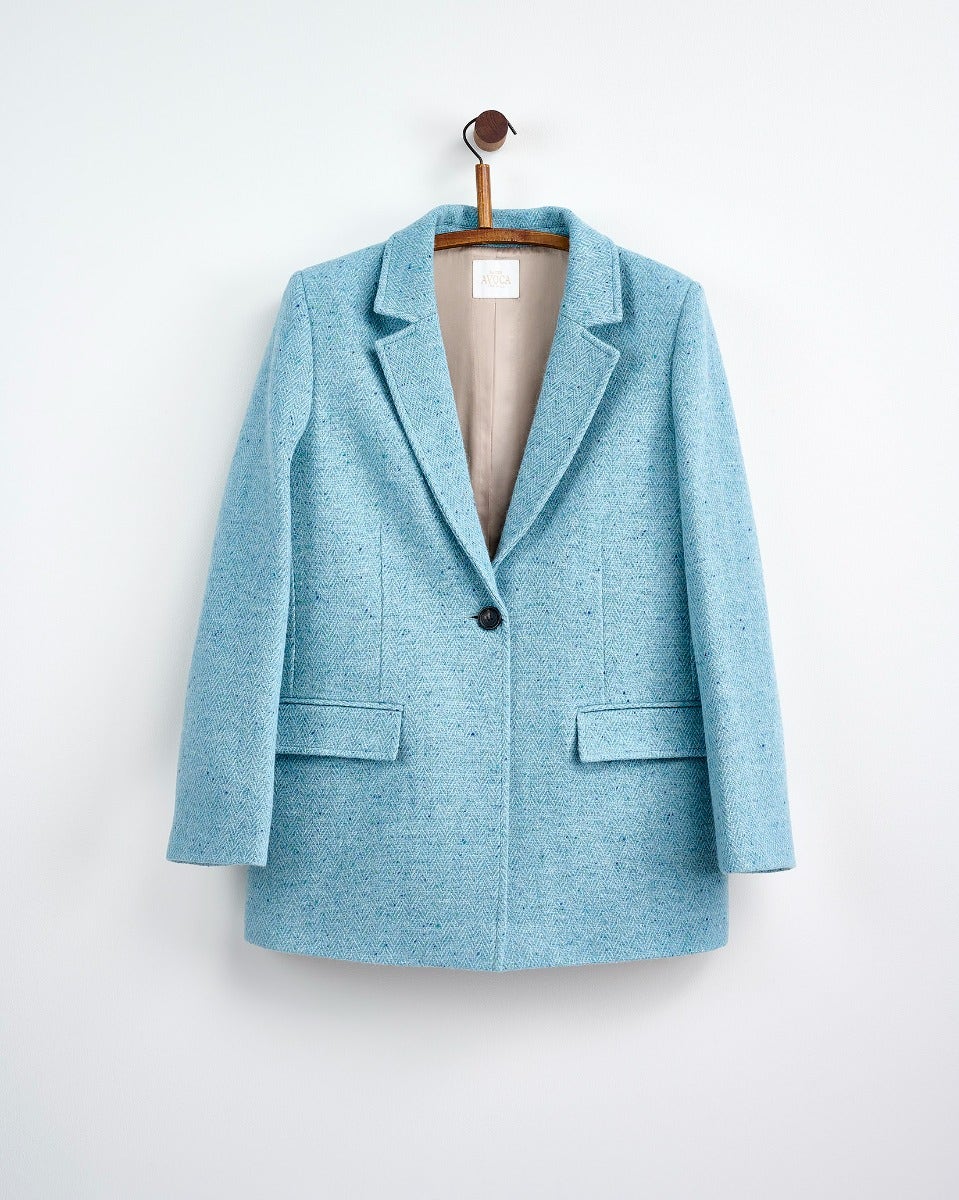 Sky Leaf Donegal Wool Jacket