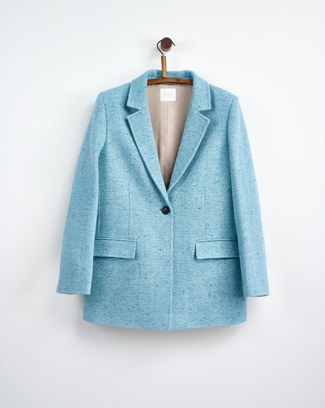 Sky Leaf Donegal Wool Jacket