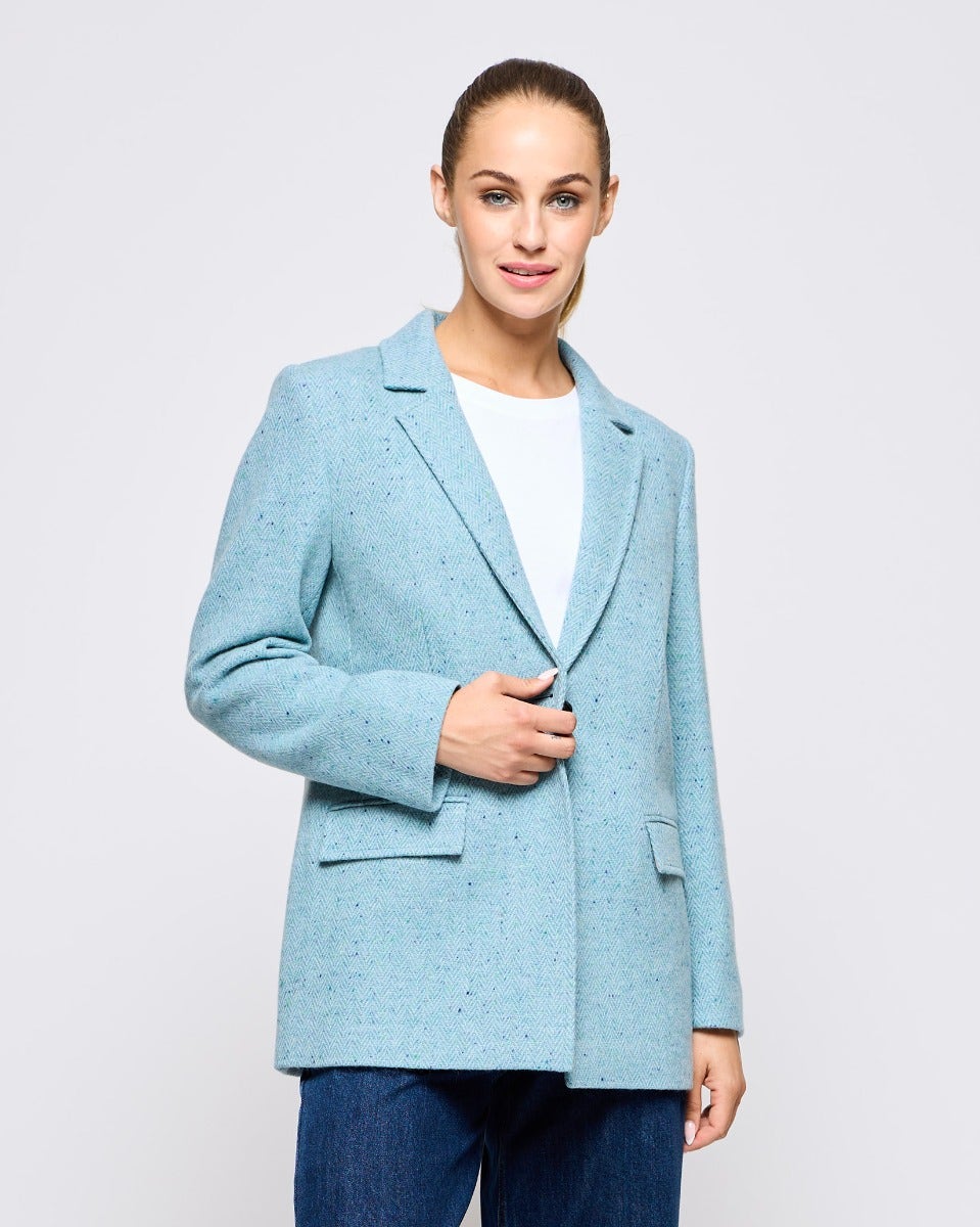 Sky Leaf Donegal Wool Jacket