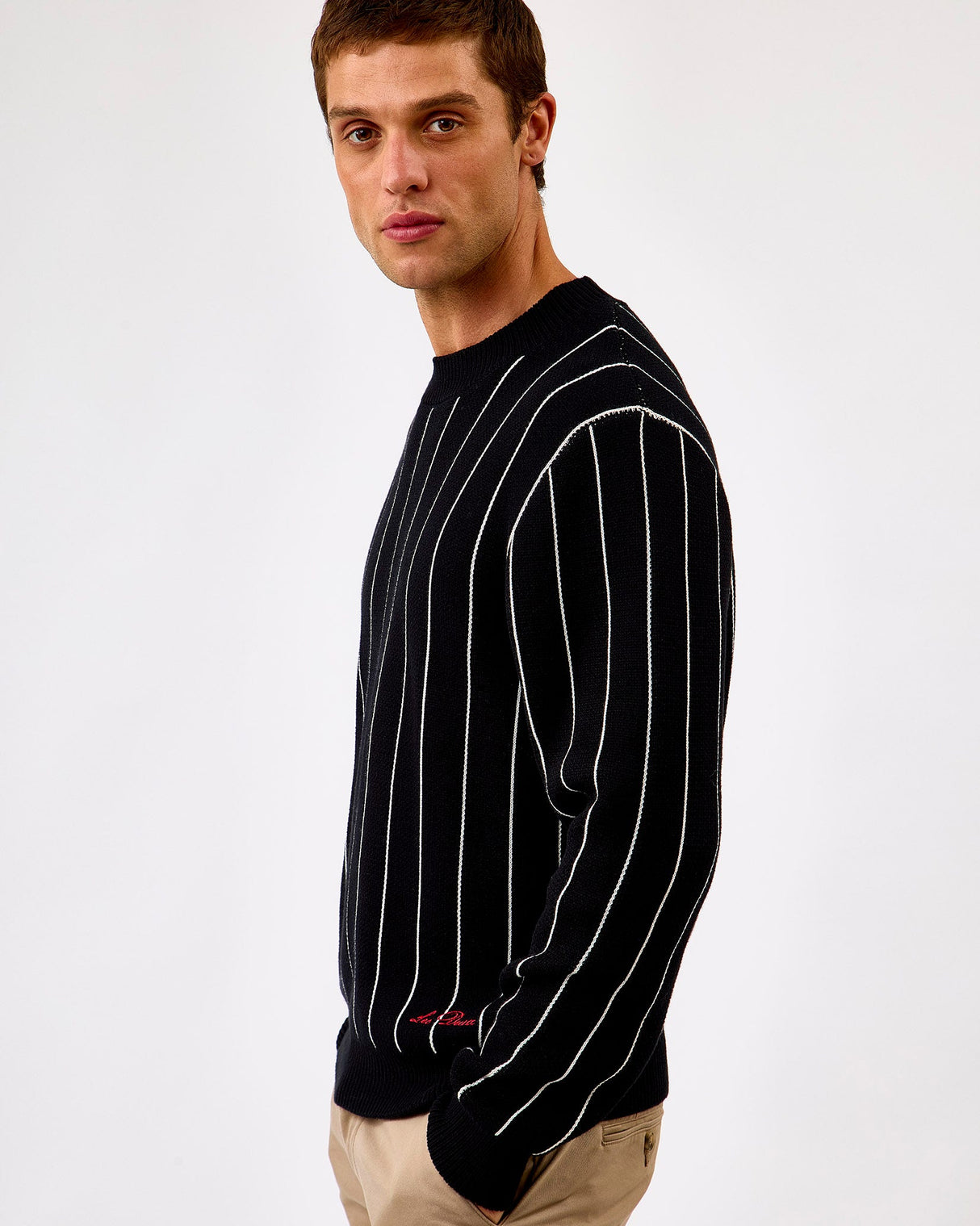 Black-Gaston-Jacquard-Pinstripe-Knit-Jumper