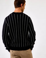 Black Gaston Jacquard Pinstripe Knit Jumper