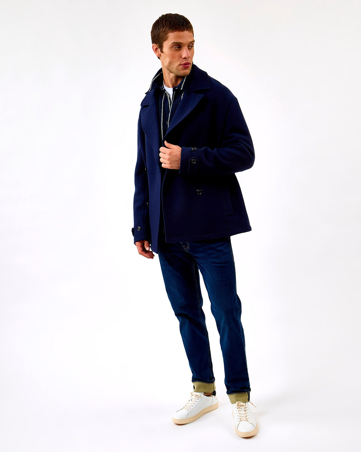 Dark Navy McKee Solid Wool Jacket