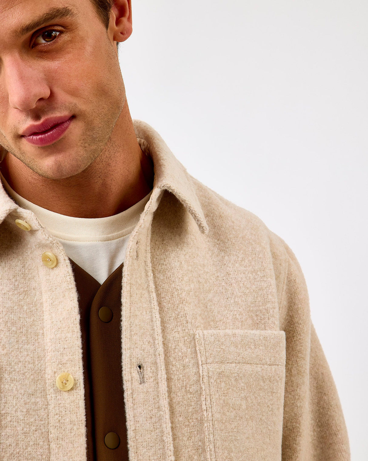 Ivory Lennon Boucle Overshirt